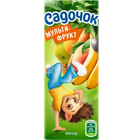 Садочок, 0,2 л, Нектар натуральный Мультифруктовый, витаминизированный