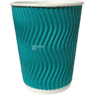 Гофростакан паперовий бірюзовий, 250 мл, 20 шт., D75