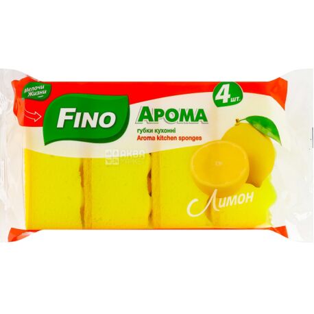 Fino Арома, 4 шт., Губки кухонні Фіно, з ароматом Лимона