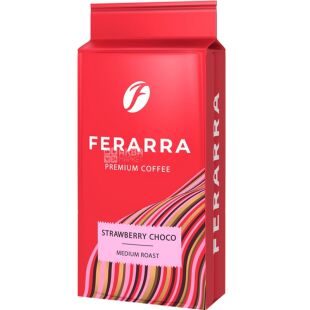 Ferarra Strawberry Choco, 250 г, Ферарра, Кава мелена з ароматом полуничного шоколаду, арабіка середнього обсмажування