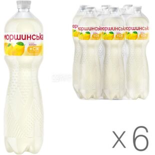 Моршинская, Упаковка 6 шт. х 1,5л, Напиток негазированный сокосодержащий Лимон, ПЭТ