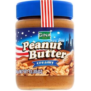 Gina Peanut Butter Creamy, 350 г, Паста арахисовая сливочная Джина, ПЭТ