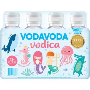 VODAVODA Vodica, Упаковка 12 шт. х 0.33 л, ВодаВода Водиця, Дитяча мінеральна вода Спортик, в асортименті, ПЕТ