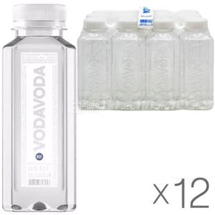 VODAVODA, Упаковка 12 шт. х 0,33 л, Вода природная минеральная, негазированная, ПЭТ
