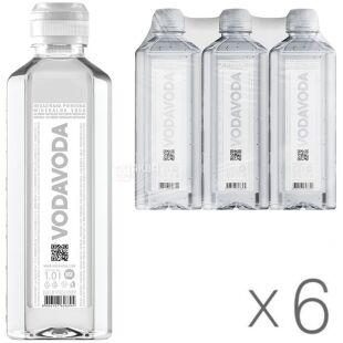 VODAVODA Sport, Упаковка 6 шт. х 1 л, Вода природна мінеральна, негазована, ПЕТ