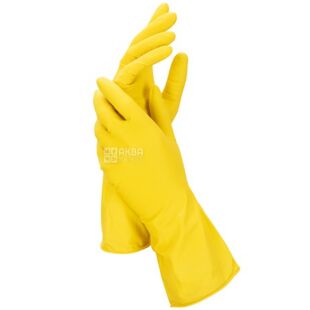 Mercator, 1 пара, Розмір XL, Меркатор, Рукавички латексні господарські, жовті