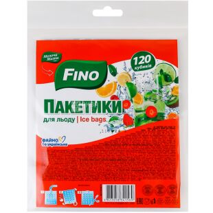 Fino, 6 пак. х 20 льдинок, Пакеты для льда, 120 кубиков