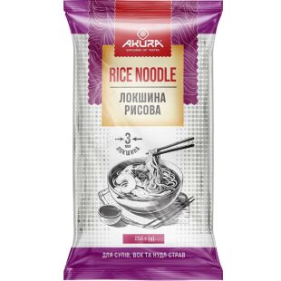 Akura, 250 г, Локшина рисова, безглютенова