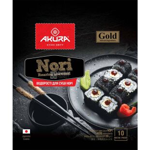 Akura, 10 аркушів, Водорості для суші Норі