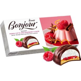 Bonjour, 232 г, Бонжур, Десерт панна-котта та малина