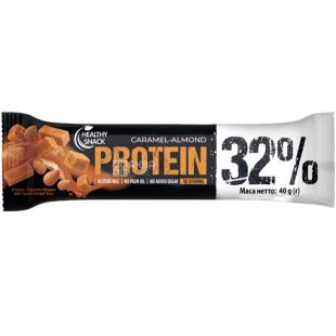 Healthy Snack, 40 г, Хелси Снек, Батончик протеиновый для спортивного питания Карамель-Миндаль