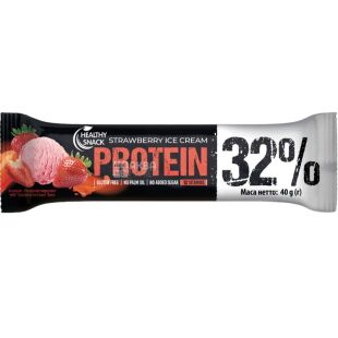 Healthy Snack, 40 г, Хелсі Снек, Батончик протеїновий для спортивного харчування Полуничне морозиво