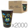 Стакан бумажный Орнамент, однослойный, Упаковка 40 шт. х 50 шт., 340 мл, D80