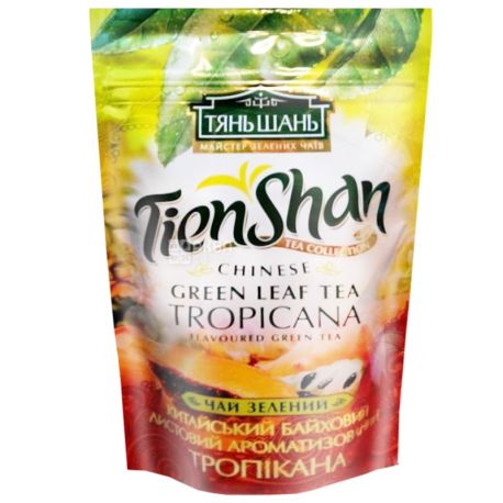 Тянь Шань, Tropicana, 80 г, Чай Тропикана, зеленый с ароматом тропических фруктов