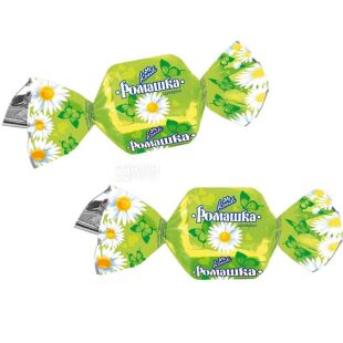 Konti, 1 кг, Цукерки шоколадні з помадкою крем-брюле Ромашка, Конті