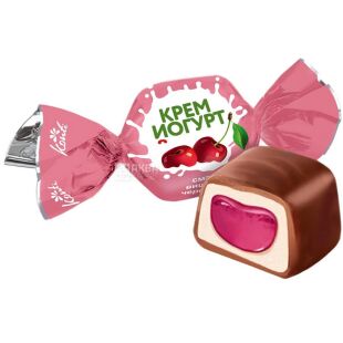Konti, 1 кг, Цукерки з смаком вишня-черешня, крем-йогурт, Конті