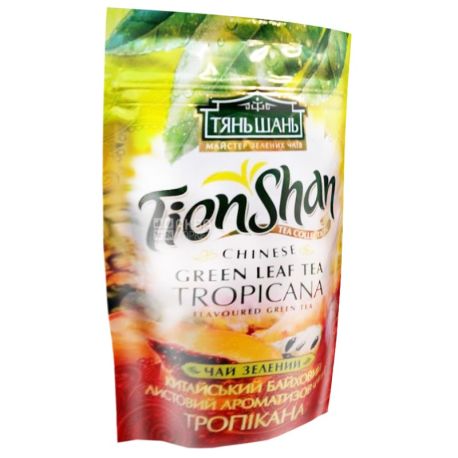 Тянь Шань, Tropicana, 80 г, Чай Тропикана, зеленый с ароматом тропических фруктов