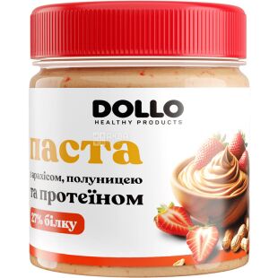 Dollo Healthy Products, 220 г, Долло, Паста протеиновая с арахисом и клубникой