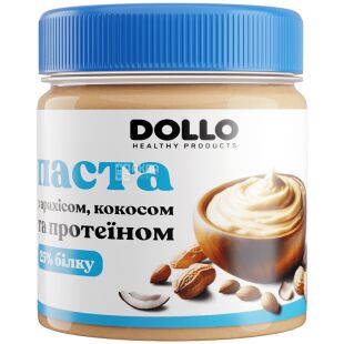 Dollo Healthy Products, 220 г, Долло, Протеиновая паста с арахисом и кокосом
