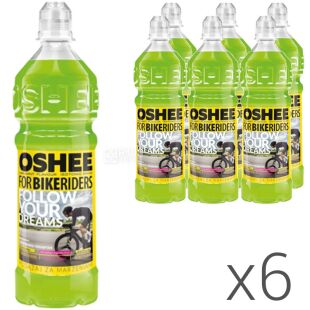 Oshee Isotonic Sport Zero Lime-Mint, Упаковка 6 шт. х 0,75 л, Напій ізотонічний вітамінізований негазований М'ята-Лайм Оші, без 