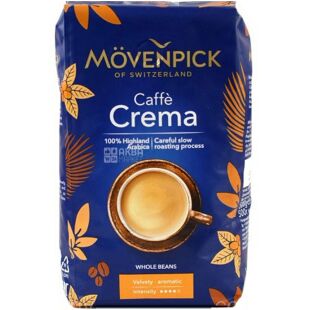 Movenpick Caffe Crema, 500 г, Кофе в зернах темной обжарки Мовенпик, 100% арабика
