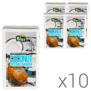 Kier, Упаковка 10 шт. х 1 л, Кієр, Молоко кокосове, 17%