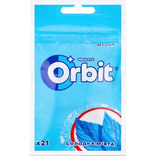Orbit, 29 г, Орбит, Жевательная резинка, Сладкая мята, без сахара