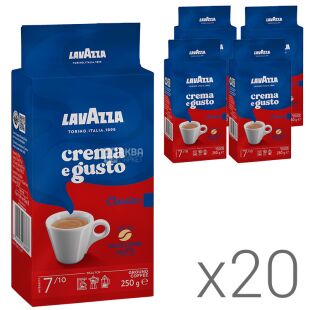 Lavazza Crema e Gusto, Кофе молотый, 250 г, Упаковка 20 шт.