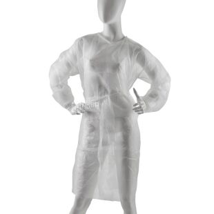 Chila, 5 шт., Чила, Халат хірургічний з манжетом на зав'язках нестерильний, білий