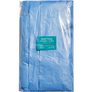 Фартух поліетиленовий, блакитний, 15 мкм, 100 шт.