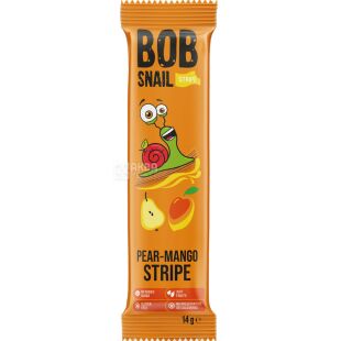 Bob Snail Stripe, 14 г, Конфета натурально Груша-Манго Боб Снейл Страйп, без сахара