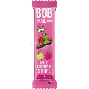 Bob Snail Stripe, 14 г, Конфета натуральная Яблоко-Малина Боб Снейл Страйп, без сахара