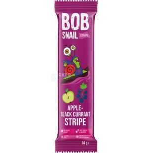 Bob Snail Stripe, 14 г, Конфета натуральная Яблоко-Черная Смородина Боб Снейл Страйп, без сахара