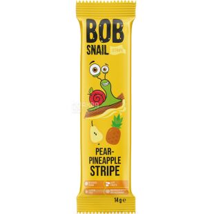 Bob Snail Stripe, 14 г, Конфета натурально Груша-Ананас Боб Снейл Страйп, без сахара
