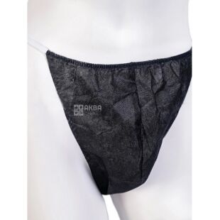 Трусы-стринги мужские одноразовые черные, универсальные, в индивидуальной упаковке, 50 шт.