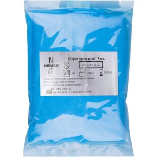 Шорты одноразовые для процедур, размер M/L, голубые, 5 шт.