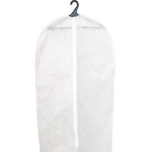 Чехол для одежды с молнией, белый, 120 см