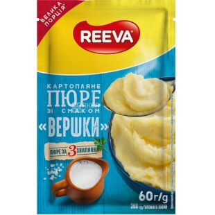 Reeva, 60 г, Ріва, Пюре картопляне швидкого приготування зі смаком вершків