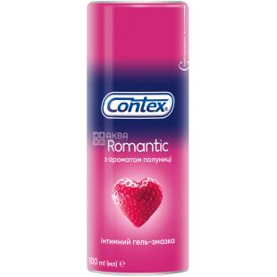 Contex Romantic, 100 мл, Интимная гель-смазка с ароматом клубники