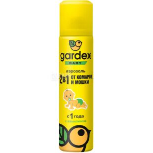 Gardex Baby, 80 мл, Гардекс, Аэрозоль от комаров и мошек, для детей с 1-го года