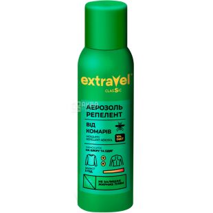 Extravel Classic, 100 мл, Экстравел, Аэрозоль-репеллент от комаров, для взрослых
