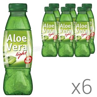 McCarter Aloe Vera Light, Упаковка 6 шт. х 0,5 л, Напиток негазированный с кусочками Алоэ МкКартер, низкокалорийный, без сахара,