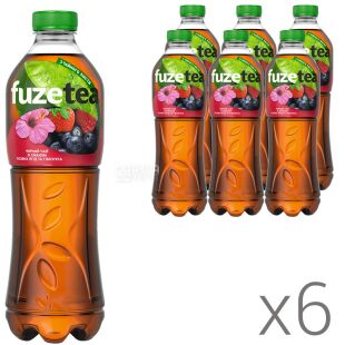 Fuzetea, Упаковка 6 шт. х 1 л, Чай холодний чорний Лісові ягоди Ф'юзті, ПЕТ