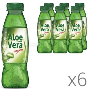 McCarter Aloe Vera, Упаковка 6 шт. х 0,5 л, Напій негазований зі шматочками Алое МкКартер, без цукру, ПЕТ