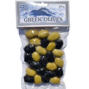 Greek olives, 250 г, Грік Олівс, Мікс оливок маринованих, з кісточкою