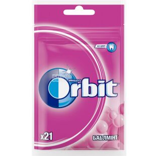 Orbit Bubblemint, 29 г, Орбіт, Жувальна гумка, Бабблмінт, без цукру