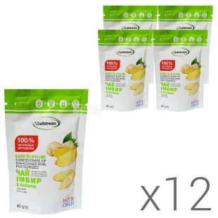 Gulfstream, Упаковка 12 шт. х 40 г., Чай Імбир-мед-лайм, концентрований