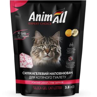 AnimAll, Розовый сапфир, 3,8 л, Наполнитель для кошачьего туалета, силикагель, 1,9 кг
