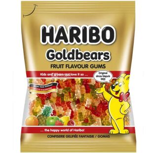 Haribo Goldbears, 80 г, Цукерки жувальні Золоті ведмедики, Харібо