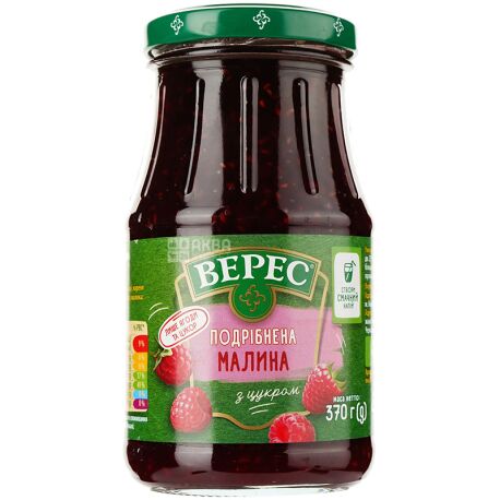 Верес, 370 г, Варенье малиновое, с сахаром
